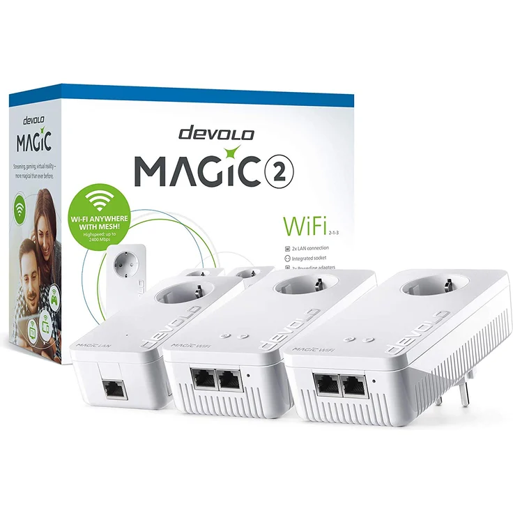 devolo Magic 2 Wifi Multiroomkit 2-1-3 (2400 Mbit/s, Powerline, 3x Adapter, Mesh WLAN, 2x LAN) – Bild 3