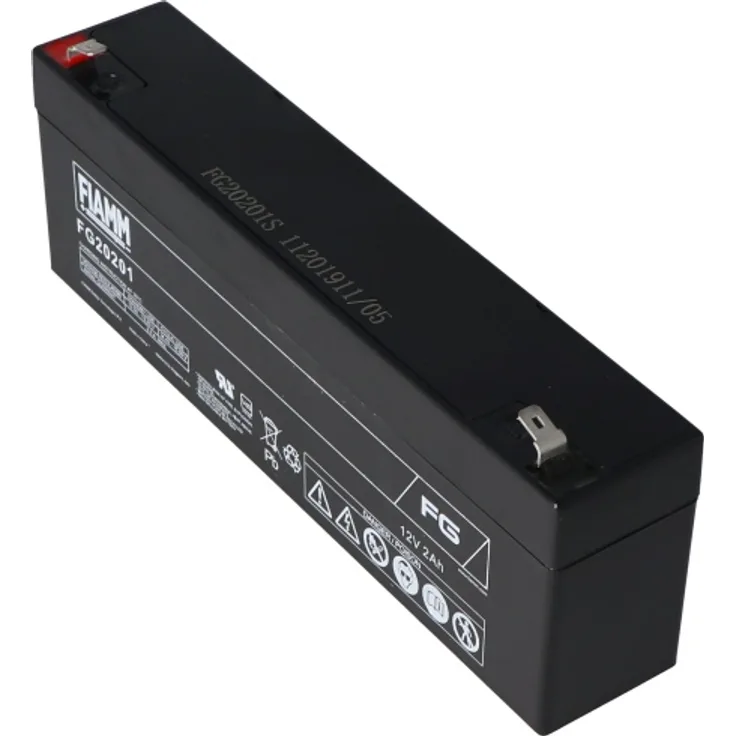 Fiamm FG20201 Akku 2,0Ah PB Blei Akku wartungsfrei, mit 4,8mm Steckkontakten