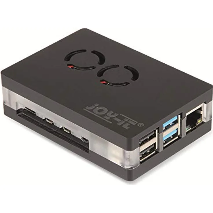 Joy-IT Acryl Gehäuse für Raspberry Pi 4 mit Lüfter, RB-CaseP4+03