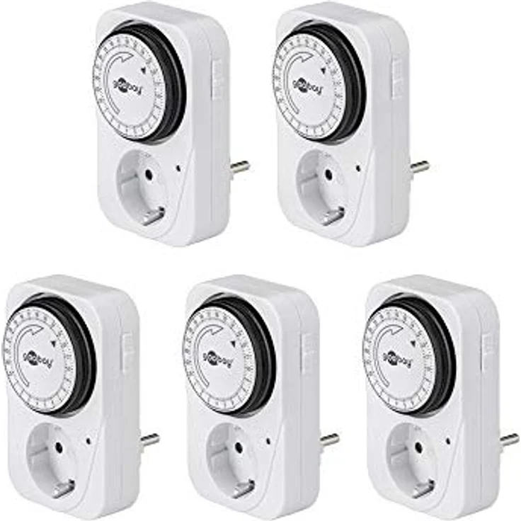 Goobay 5er Pack Zeitschaltuhr mechanischer Timer, 5) (Pack of 5) – Bild 1