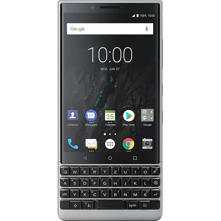 BlackBerry Key2 Smartphone 11,43cm (4,5 Zoll) Display, 64GB interner Speicher, 6GB RAM, Silber