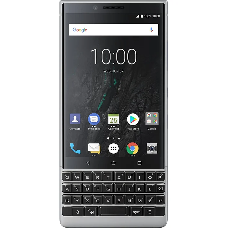 BlackBerry Key2 Smartphone 11,43cm (4,5 Zoll) Display, 64GB interner Speicher, 6GB RAM, Silber – Bild 1