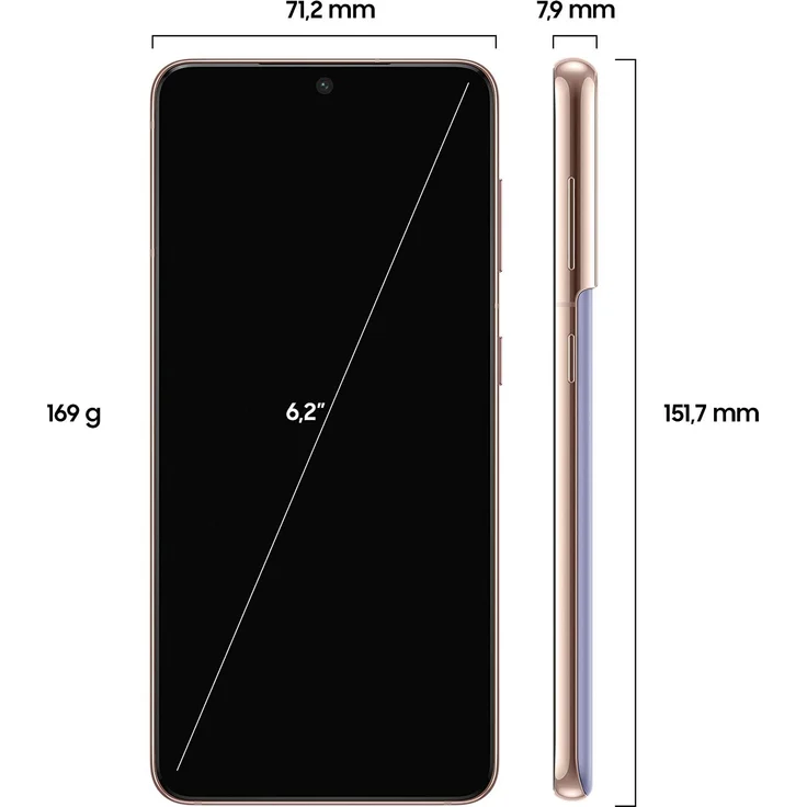 Samsung Galaxy S21 5G Smartphone 15,75cm (6,2 Zoll) AMOLED-Display, 256GB interner Speicher, 8GB RAM, Dual-SIM, Phantom Violet – Bild 2