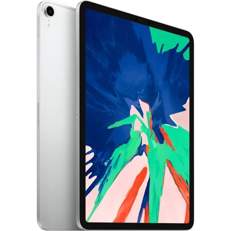 Apple 11'' iPad Pro (2018) WiFi + Cellular Quad-HD-Auflösung 11 Zoll, LTE-Tablet, Octa-Core, 4 GB RAM, 64 GB Speicher, iOS (Update auf iPadOS), Silber (MU0U2FD/A) – Bild 1