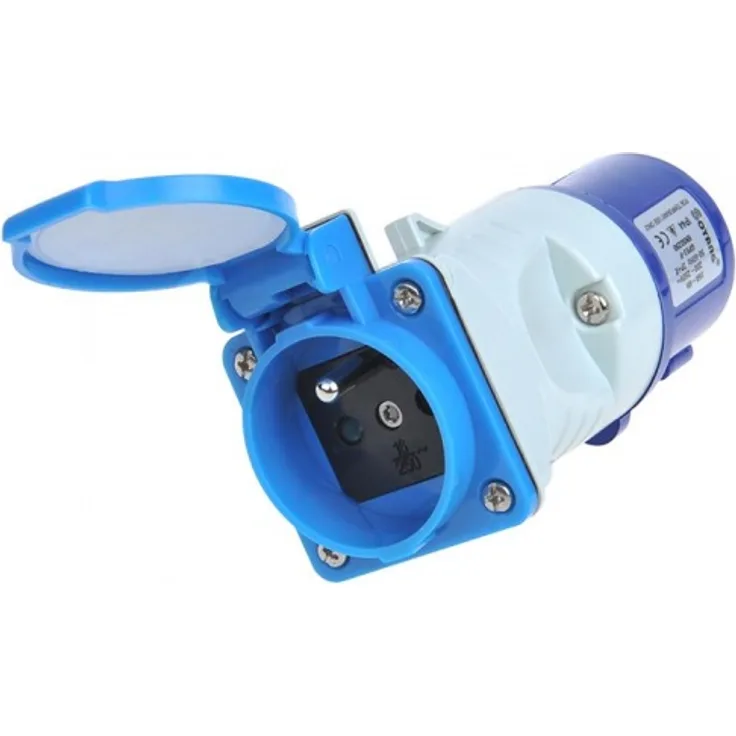 Adapterstecker von E auf französische Steckdose 16A - 230 V