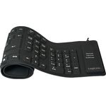 LogiLink Flexible Waterproof - Tastatur - PS/2, USB - QWERTZ - Deutsch - Schwarz (ID0019A)