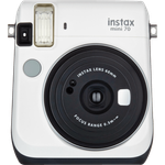 Fujifilm Instax Mini 70 Sofortbildkamera, Moon White, inkl. Batterien, Trageschlaufe