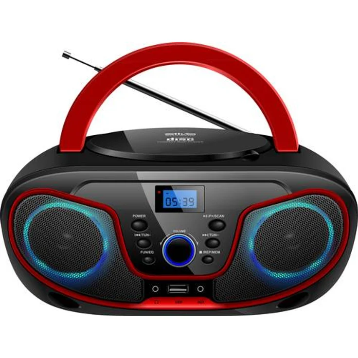 Silva Schneider MPC 19.4 USB CD-Radio UKW AUX, CD, USB Schwarz, Rot – Bild 1