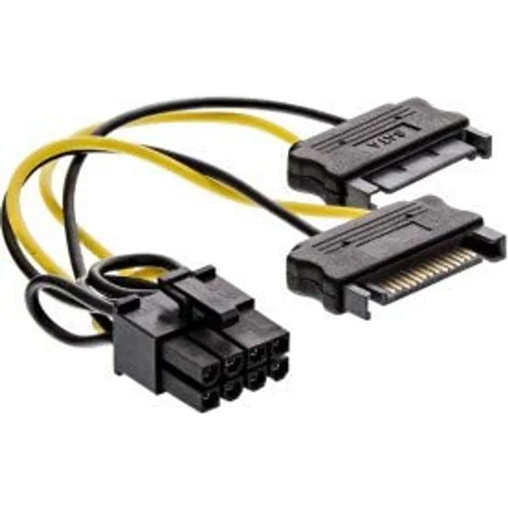INLINE - Netzteil - PCI-Express-Stromversorgung, 8-polig (M) bis 15 PIN SATA Power - 15 cm