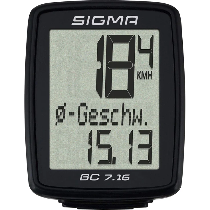 Sigma BC 7.16, ATS Fahrradcomputer kabellos, schwarz/weiß – Bild 1