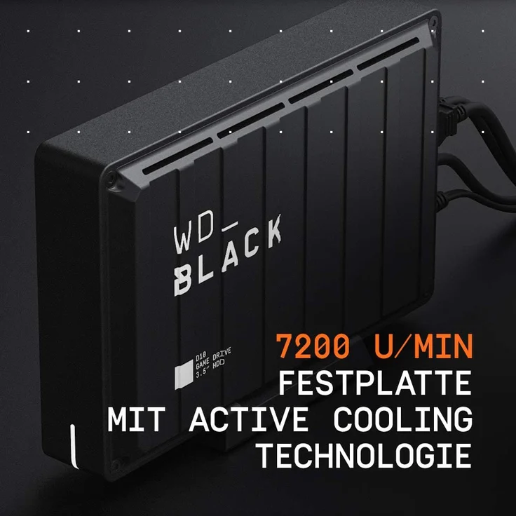 WD_BLACK P10 Game Drive for Xbox One WDBA5G0050BBK - Festplatte - 5 TB - extern (tragbar) - USB 3.2 Gen 1 - Schwarz mit weißer Verzierung (WDBA5G0050BBK-WESN) – Bild 4