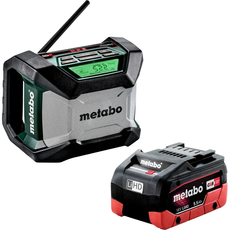 Metabo Akku Radio R 12-18 BT Bluetooth 18 V mit Akku 18V 5,5 Ah LiHD