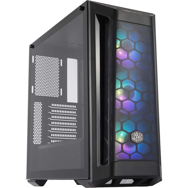 Cooler Master MasterBox MB511 ARGB - ATX-PC-Gehäuse mit Mesh-Front, 3 x 120 mm vorinstallierten Lüftern, Glasseitenwand, flexiblen Luftstromkonfigurationen – Bild 1