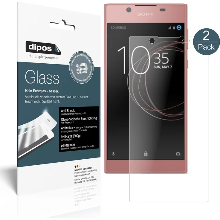 Sony Xperia L1 Schutzfolie matt - 2x dipos Glass Panzerfolie 9H Folie Antireflex Kunststoffglas