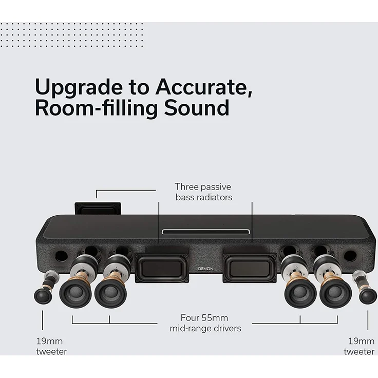 Denon Home 550 2.0 Soundbar ohne Subwoofer, Dolby Atmos, Amazon Alexa, kabellos/kabelgebunden, geeignet für TV, schwarz  – Bild 4