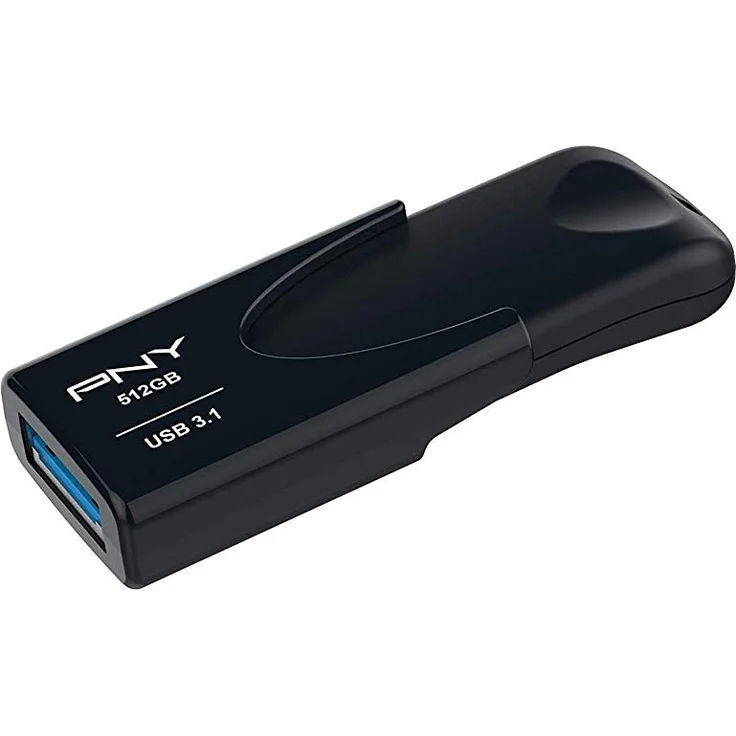 PNY Attaché 4 3.1 schwarz 512GB, USB-A 3.0 (FD512ATT431KK-EF) – Bild 2