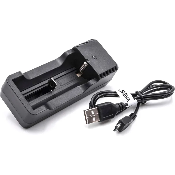 vhbw USB-Ladegerät passend für Lithium-Rundzellen vom Typ 14500, 18350, 18500, 18650, 17670