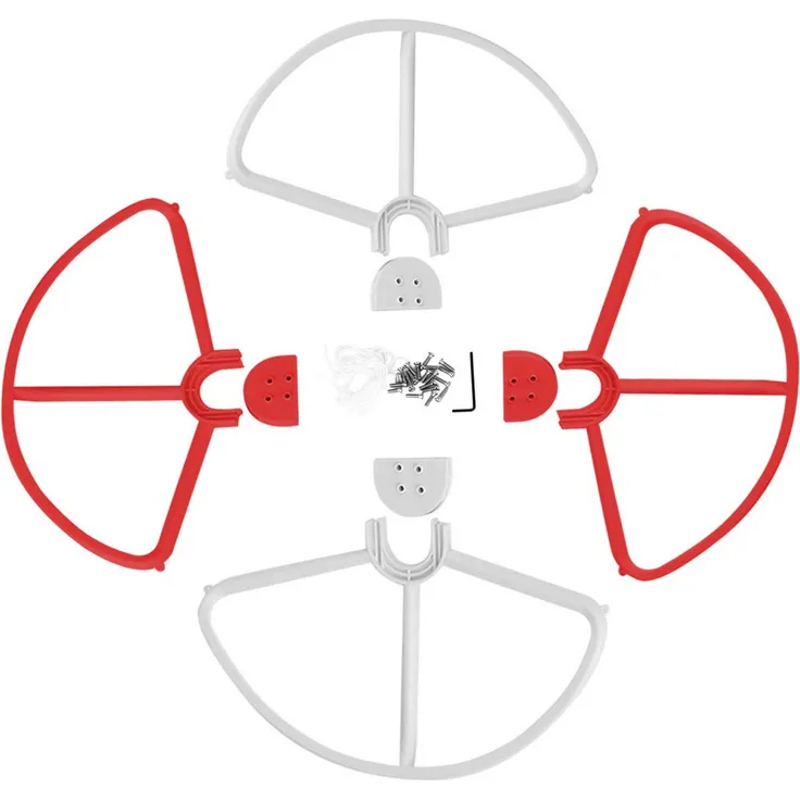 vhbw Rotor Schutz Abdeckung weiß rot für Drohne Multicopter Quadrocopter DJI Phantom 2, 2 Vision, 2 Vision + plus, 3 Advanced, 3 Professional, FC40