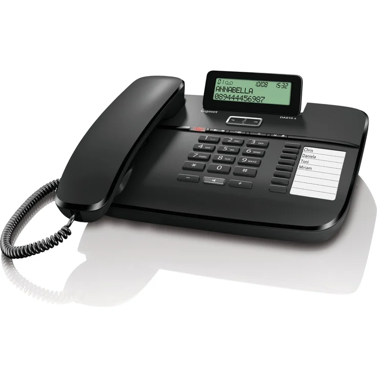 Gigaset DA810A - schnurgebundenes Telefon mit Anrufbeantworter - Haustelefon mit flexibler Freisprechfunktion und Direktruf, schwarz – Bild 2