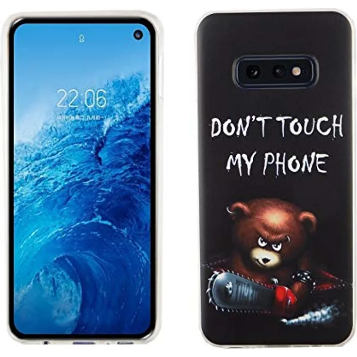 König Electronic LA-TPU-GALAXY-S10E-3 Galaxy A10E Don't Touch MY Phone BEAR/Black