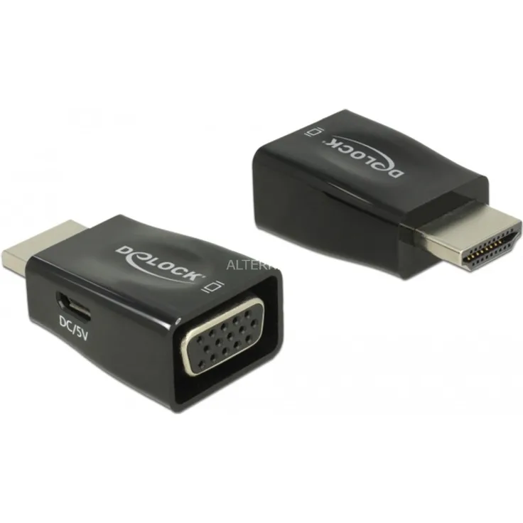 DeLock - Adapter HDMI-A Stecker- VGA Buchse Screwless - Adapter - Digital-Display-Video, 65902