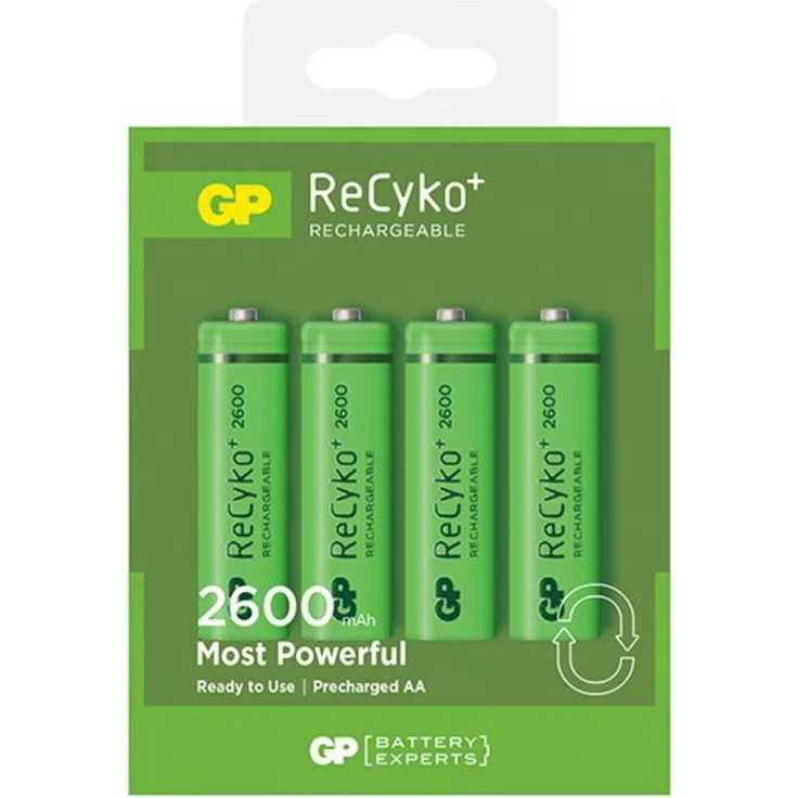 GP Batteries Charge Anyway X411, Portable Powerbank und Rundzellen Akku-Ladegerät NiMH Micro (AAA), Mignon (AA), inkl. 4X Akkus AA – Bild 1
