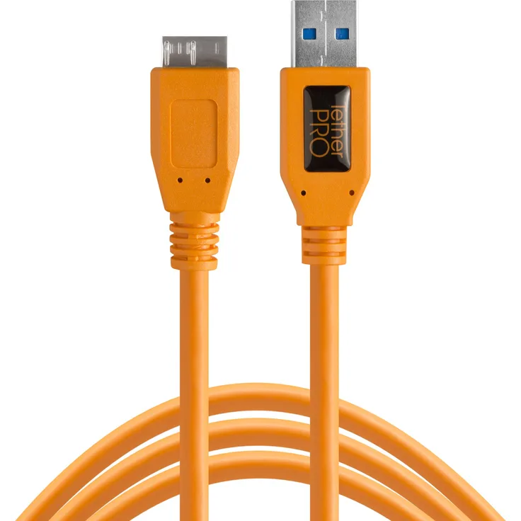 TetherPro USB 3.0-Super-Speed-Micro-B Kabel, ca. 4,6 m, kräftiges Orange