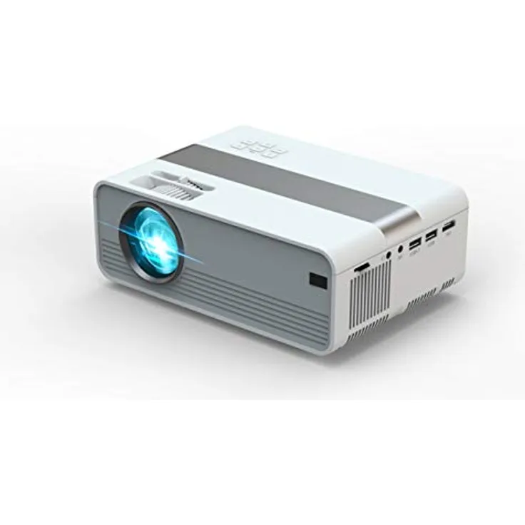 Technaxx TX-127 Mini-Beamer, LCD, WXGA (1280 x 720), Kontrast 1000:1, 2000 ANSI-Lumen, Bildverhältnis 16:9, weiß/grau