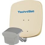 TechniSat Multytenne Quattro Satellitenschüssel (45cm Sat-Anlage, 4 Orbitpositionen, 2 Teilnehmer) beige