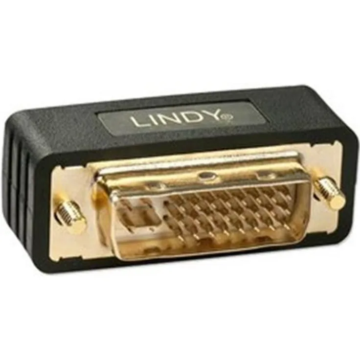 Lindy Premium - Port Protector - DVI-I (M) - DVI-I (W) - geformt - Schwarz (41099)