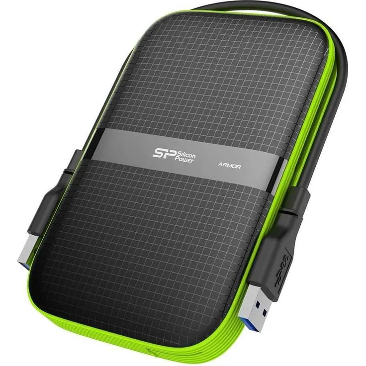 SILICON POWER Armor A60 - Festplatte - 2 TB - extern (tragbar) - 2.5 Zoll (6.4 cm) - USB 3.0 - Schwarz (SP020TBPHDA60S3K)