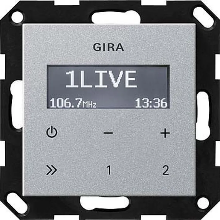 Gira 228426 Unterputz Radio RDS ohne Lautsprecher System 55, alu