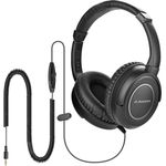 Avantree HF039 Over Ear TV Kopfhörer mit Langes Kabel (16.4 Fuß / 5M), HiFi Stereo Headset für Fernseher, mit Ohrmuscheln, 3.5mm Audio Output, mit Spiralenkabel und eingebauter Lautstärkeregelung