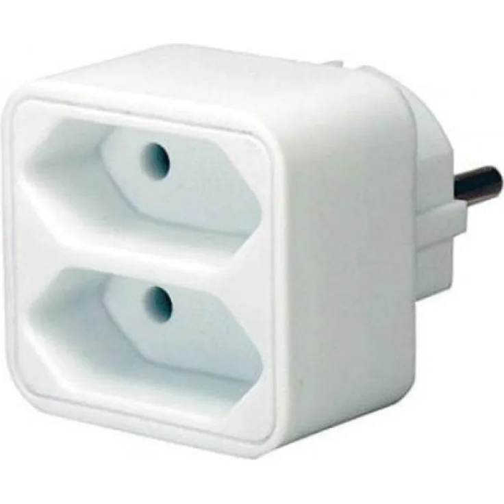 Brennenstuhl Mehrfachsteckdose, Steckdosenadapter 2-fach Eurosteckdose mit Kindersicherung, Farbe: weiß