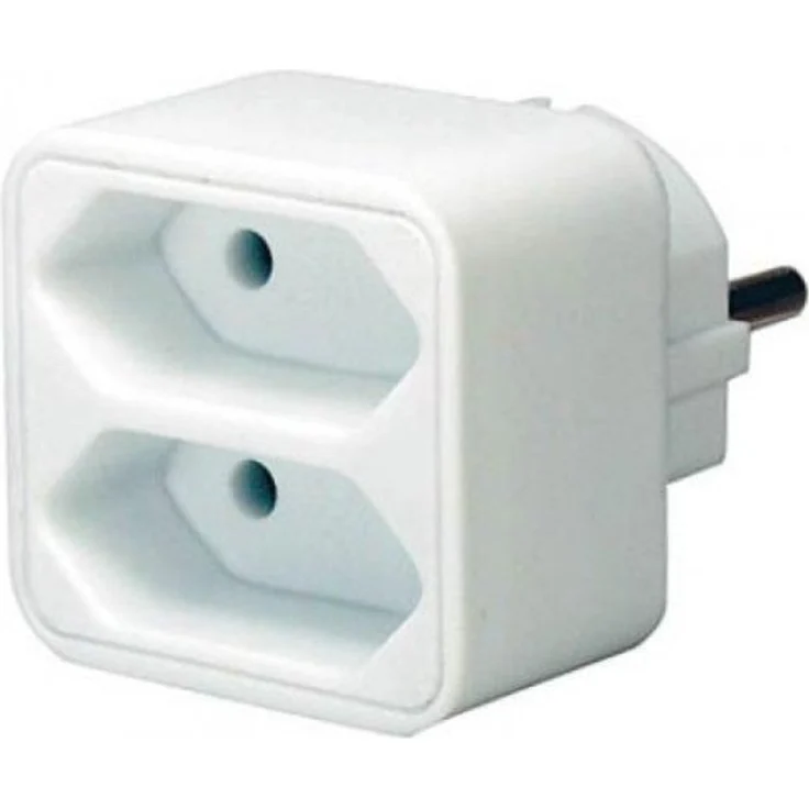 Brennenstuhl Mehrfachsteckdose, Steckdosenadapter 2-fach Eurosteckdose mit Kindersicherung, Farbe: weiß – Bild 1