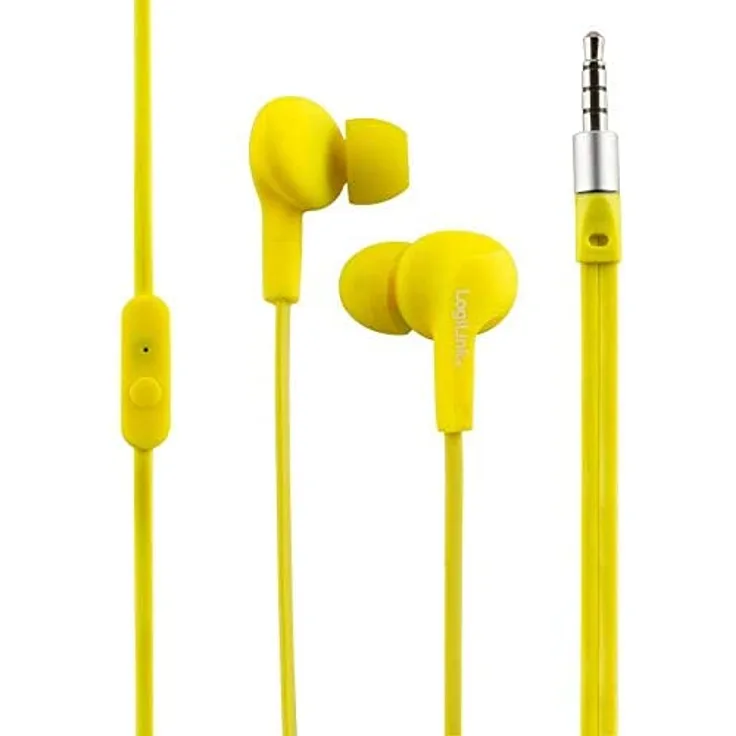 LogiLink HS0043 In-Ear Kopfhörer, mit Mikrofon, gelb