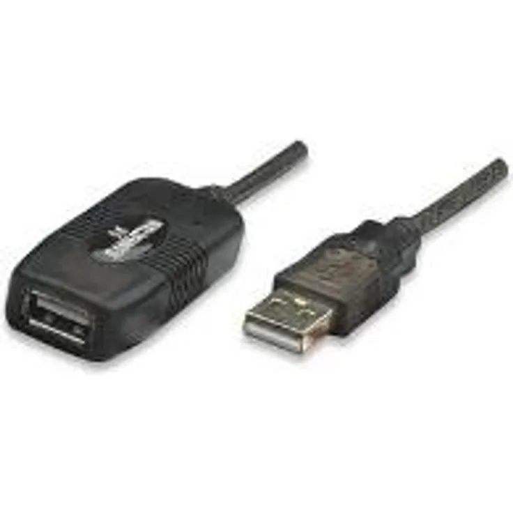 Manhattan 150958 Hi-Speed USB 2.0 Repeater Kabel ( USB A-Stecker auf A-Buchse - in Reihe schaltbar ) 20 m Silber