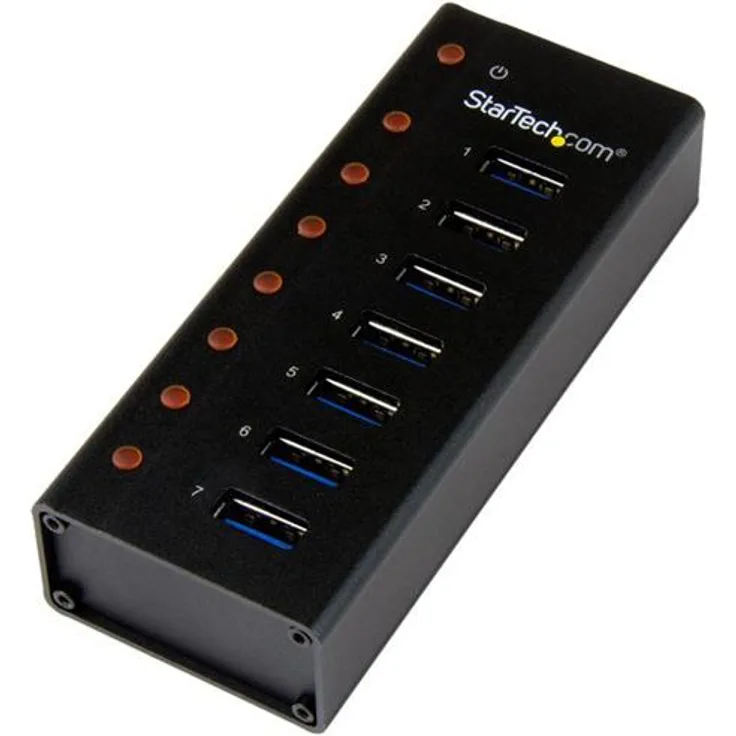 StarTech.com 7 Port USB 3.0 Hub, Metallgehäuse, Desktop oder Wandmontierbar, Kompakter 7-fach Verteiler SuperSpeed Hub