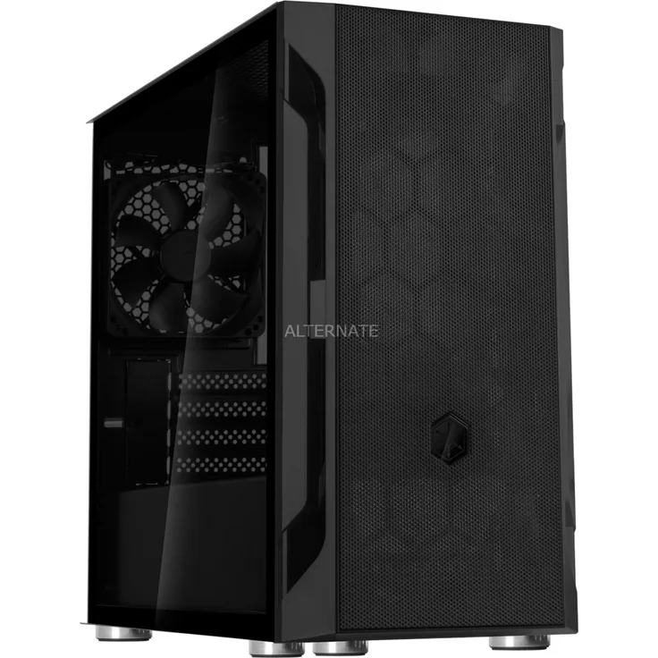 SilverStone SST-FAH1MB-G Tower-Gehäuse, schwarz, Tempered Glass