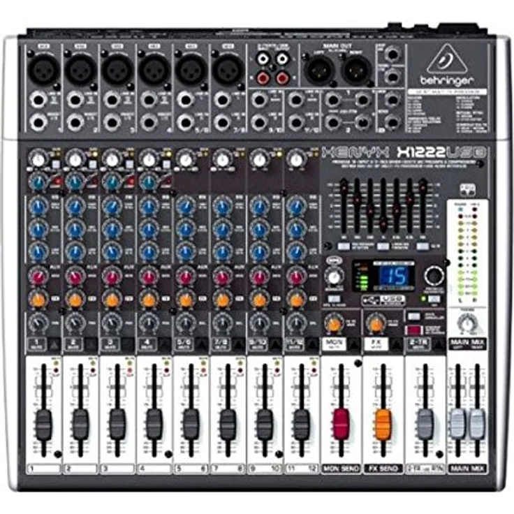 Behringer XENYX X1222USB 16-Kanal 2-2 Bus Mischpult mit XENYX Mic Preamps, 1-knob Kompressoren, 24-bit Multi-FX und USB Audio Interface – Bild 1