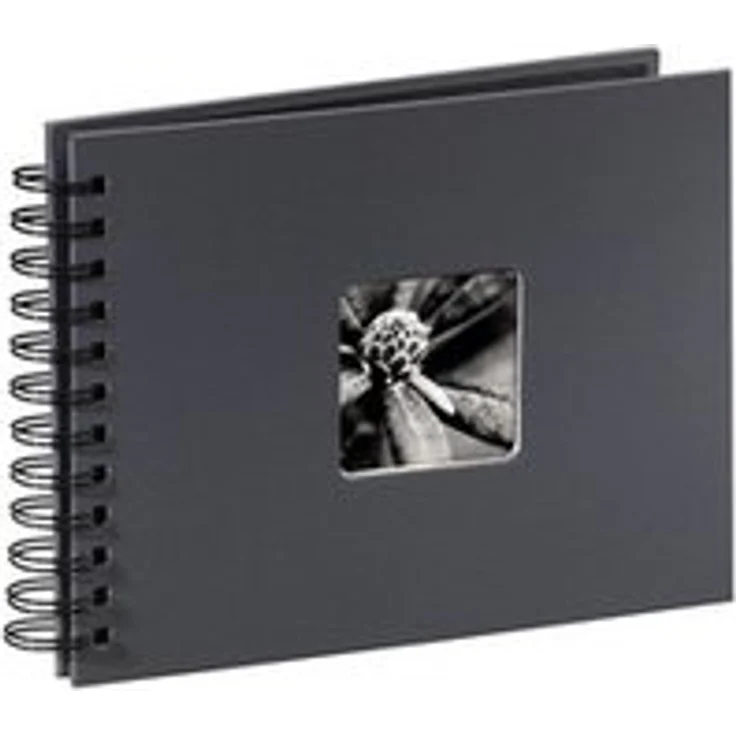 Hama Fotoalbum Spiralalbum, 50 schwarze Seiten, 25 Blatt, Größe 24 x 17 cm, mit Ausschnitt für Bildeinschub, türkis – Bild 1