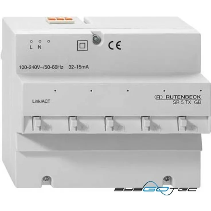 Rutenbeck Gigabit-Switch für REG Montage SR 5TX GB, 23510503