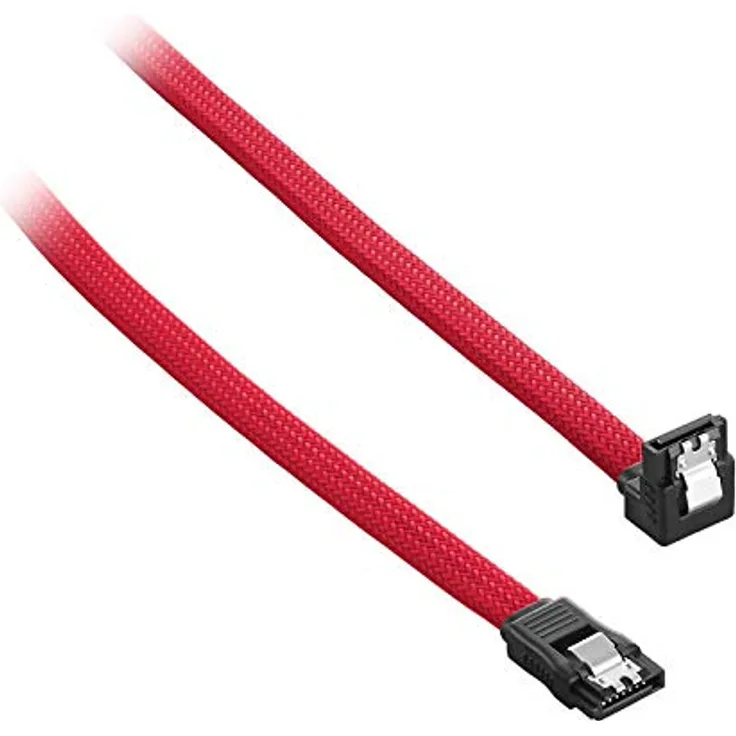 CableMod ModMesh - SATA-Kabel - Serial ATA 150/300/600 - SATA (W) rechtwinklig bis SATA (W) - 60cm - Rot (CM-CAB-RSAT-N60KR-R)