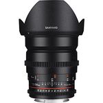 Samyang 24-1,5 Objektiv Video DSLR II MFT manueller Fokus Videoobjektiv 0,8 Zahnkranz Gear, Weitwinkelobjektiv schwarz