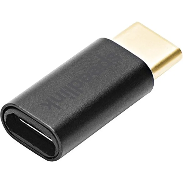 Speedlink USB-C auf Micro-USB Adapter HQ 3.1 zu 2.0 - Vergoldete Kontakte - schwarz