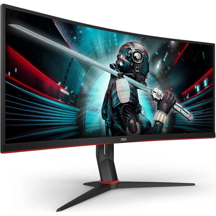 AOC Gaming CU34G2X 86 cm (34 Zoll) Curved Monitor (QHD, HDMI, DisplayPort, Free-Sync, 1ms Reaktionszeit, 144 Hz, 3440x1440) schwarz-rot – Bild 2