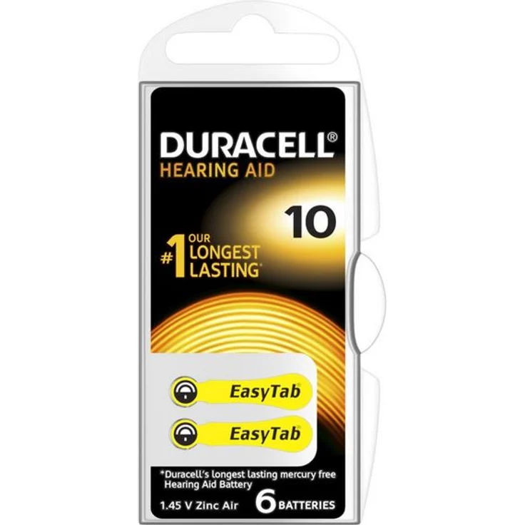 Duracell Hörgerätebatterien Größe 10, 6er Pack – Bild 1