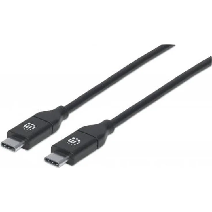 Manhattan - USB-Kabel - USB-C (M) bis USB-C (M) - USB 2.0 - 2 m - geformt - Schwarz