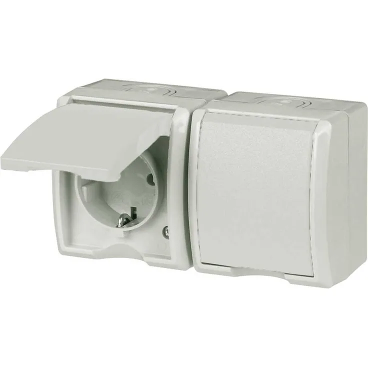 REV Ritter 0510253555 AquaForm AP-Steckdose 2-Fach waagrecht, weiß