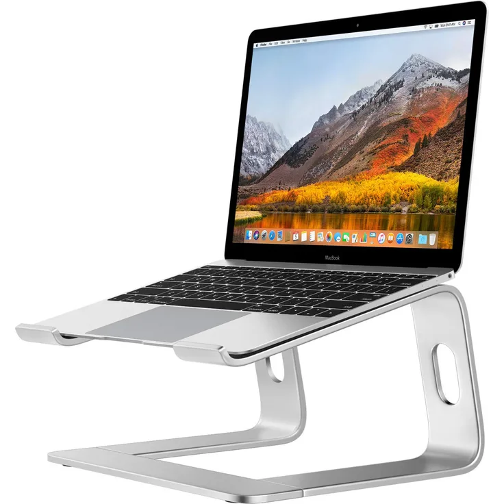 Desire2 Laptopständer Computer Laptop Ständer Riser Stand Halterung Stand für Schreibtisch Aluminium Belüftet Kompatibel mit Apple MacBooks Laptops 10 bis 17,3 - Silber
